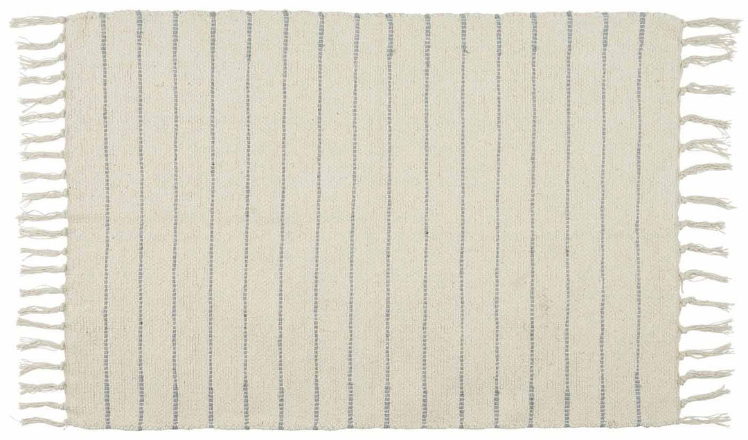 Ib Laursen - Teppich mit blauen Streifen klein