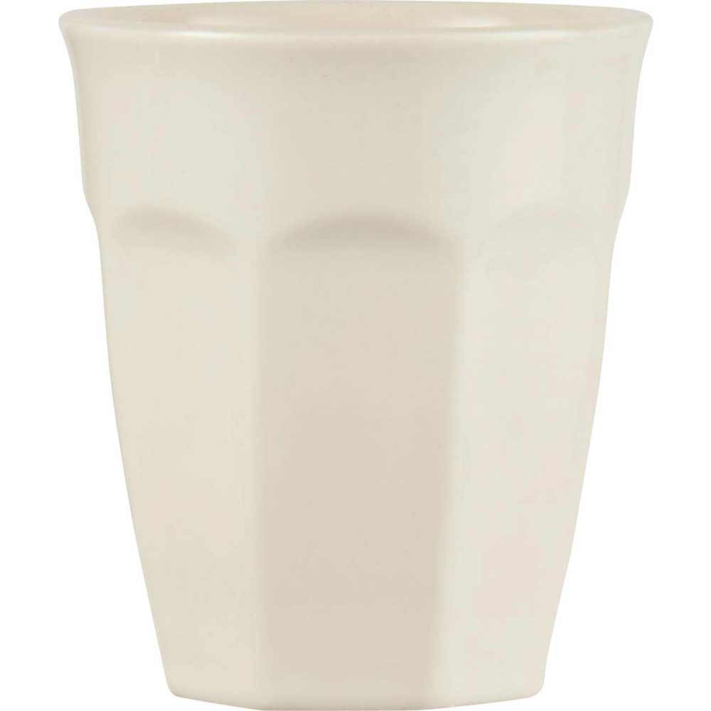 Eine schlichte, beige Ib Laursen - Cafe Latte Becher Mynte Vase mit konischem Design.