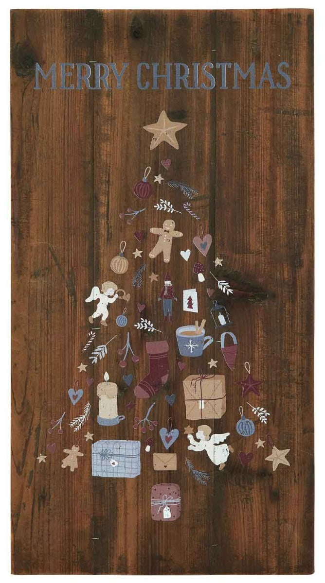 Ib Laursen - Holzschild Merry Christmas mit Tannenbaum