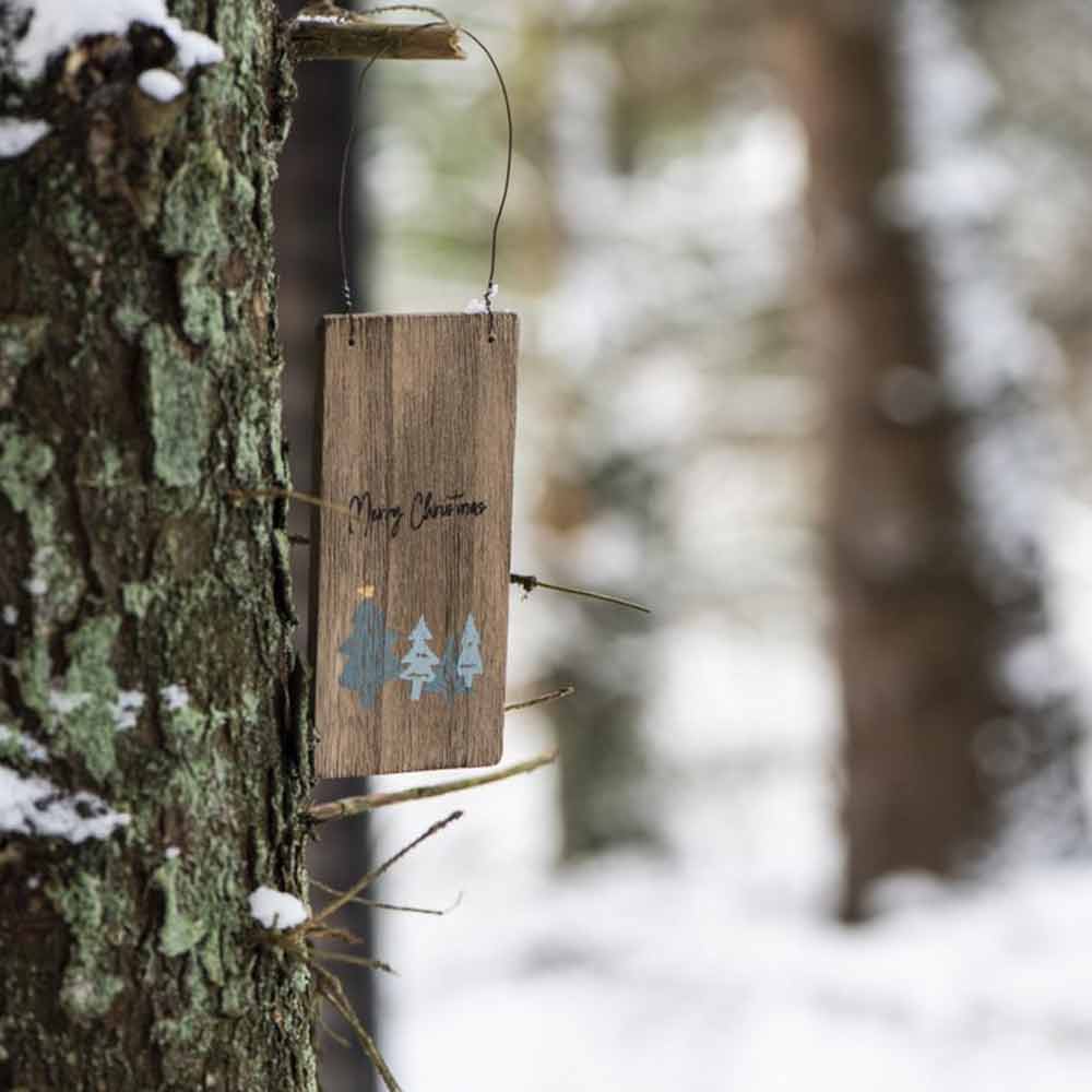 Ib Laursen - Holzschild weisser Tannenbaum