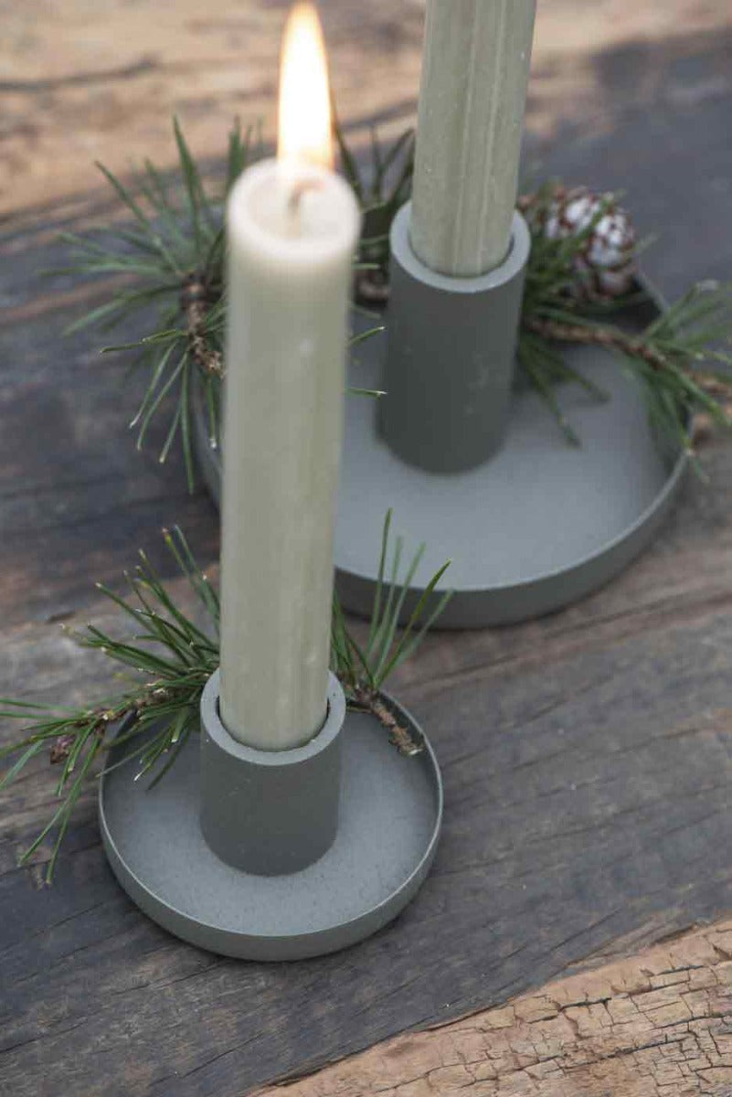 Ib Laursen - Kerzenhalter für Stabkerze staubig grün klein
