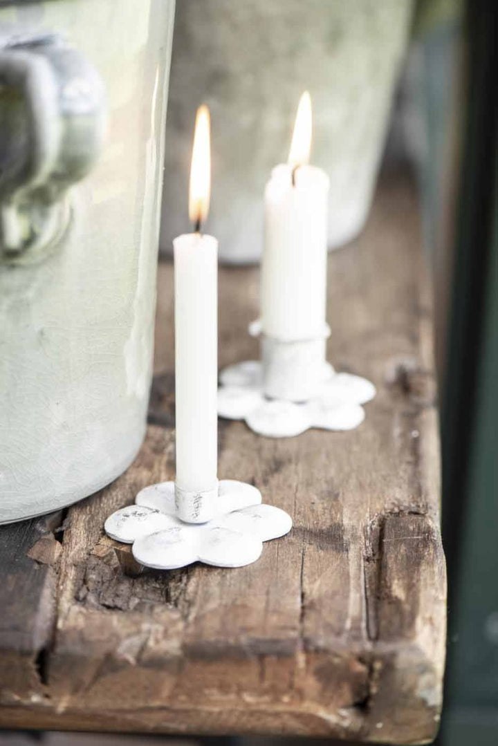 Ib Laursen - Kerzenhalter für Stabkerze Blume weiß