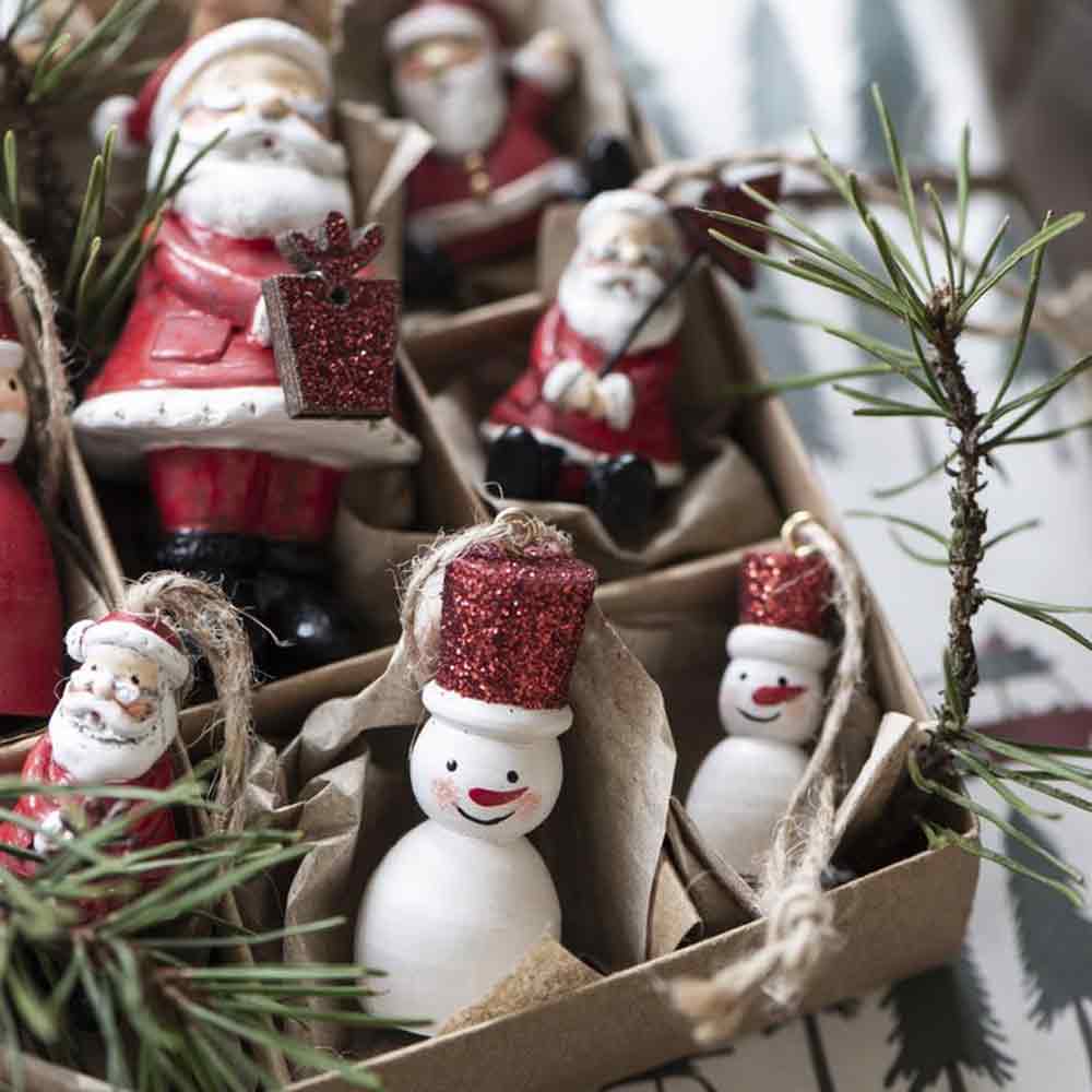 Ib Laursen - Tannenbaumschmuck Schneemann mit Glitterhut mini