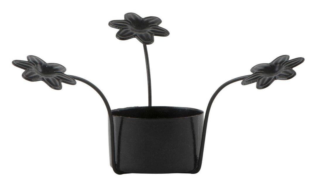 Ib Laursen - Teelichthalter Flower schwarz