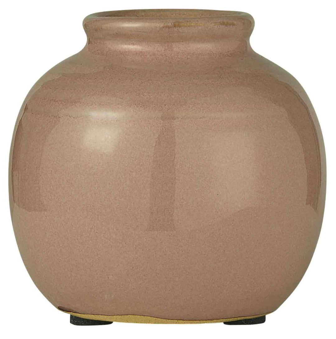 Ib Laursen - Vase mini mit Rillen krakelierte Oberfläche braun