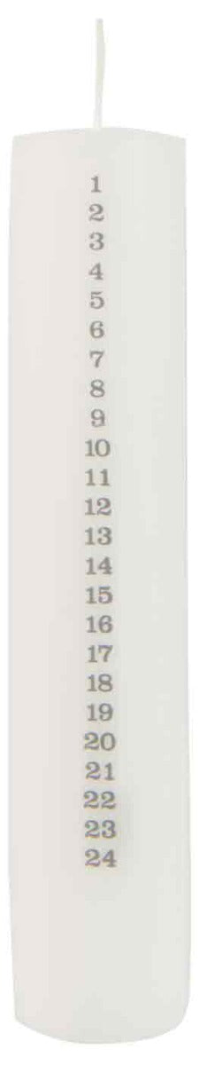 Ib Laursen - Adventskalender Kerze 1-24 weiss mit schwarzen Zahlen