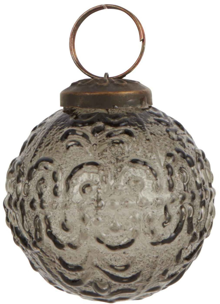 Ib Laursen - Weihnachtskugel gewelltes Muster smoke Transparent