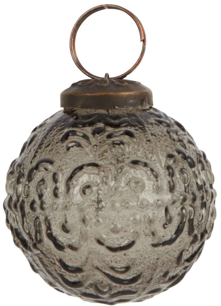 Ib Laursen - Weihnachtskugel gewelltes Muster smoke Transparent