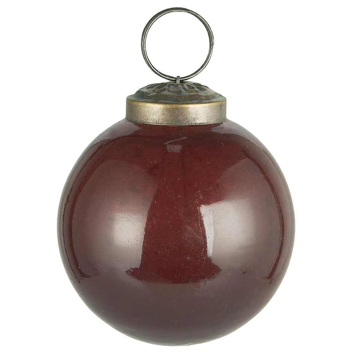 Ib Laursen - Weihnachtskugel pebbled Glas coral almond 6 cm