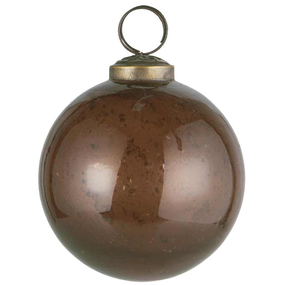 Ib Laursen - Weihnachtskugel pebbled Glas mocca 8 cm