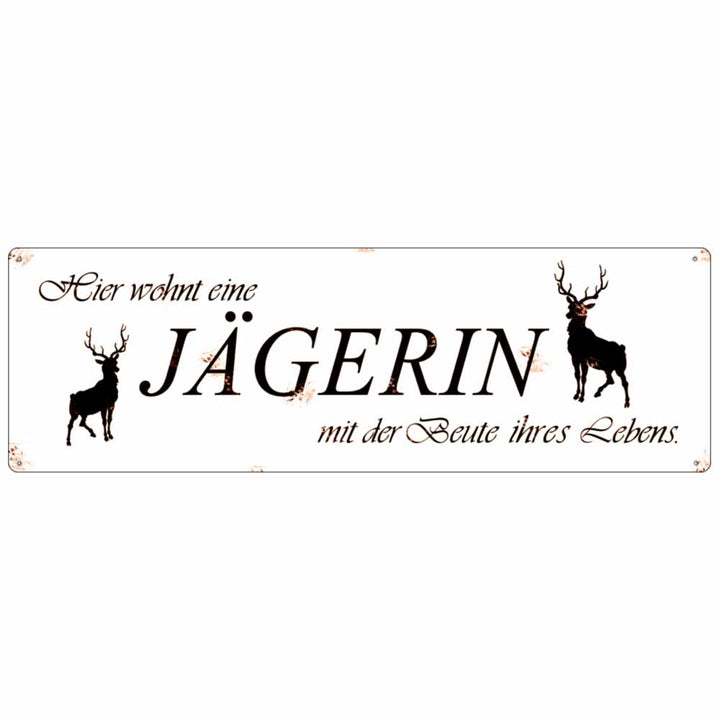 Interluxe Metallschild - Hier wohnt eine Jägerin