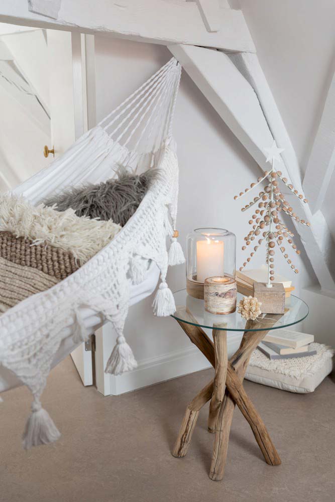 matte für hängematte J-Line Hängematte mit Fransen – Boho White – Alsaba