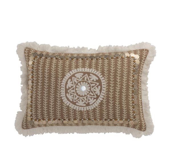 J-Line - Kissen Mandala mit Fransen