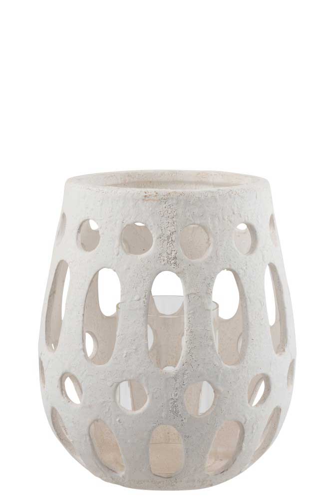 J-Line - Windlicht Ibiza white