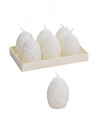 Osterkerzen-Eier 6er-Set weiß