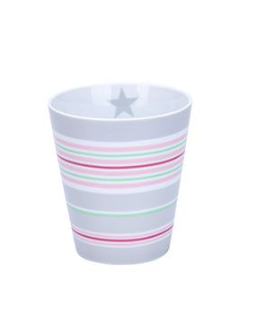 Krasilnikoff - Happy Mug Streifen Grau
