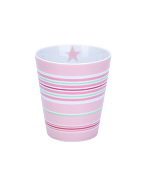 Krasilnikoff - Happy Mug Streifen Pink