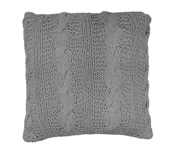 Krasilnikoff - Kissenbezug Strickmuster in grau