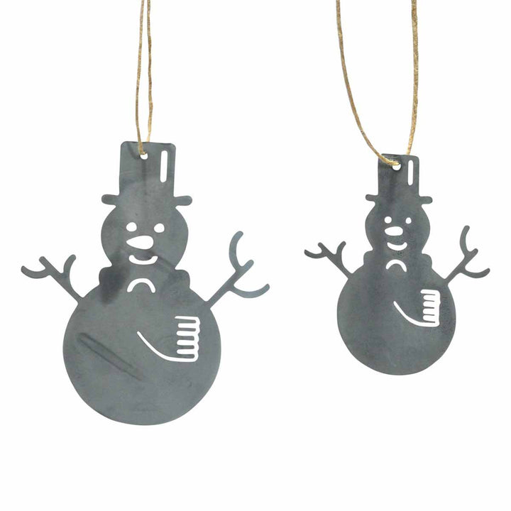 Krasilnikoff - Metallanhänger Schneemann Zink 2er-Set klein