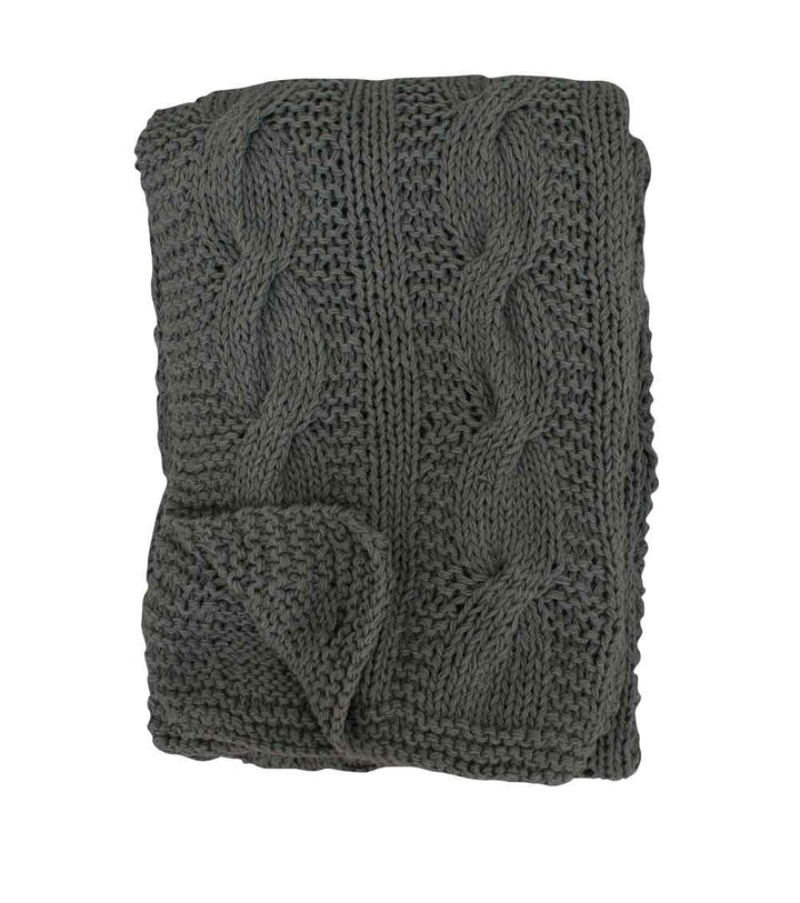 Krasilnikoff - Strickdecke dunkelgrau 180 x 130 cm