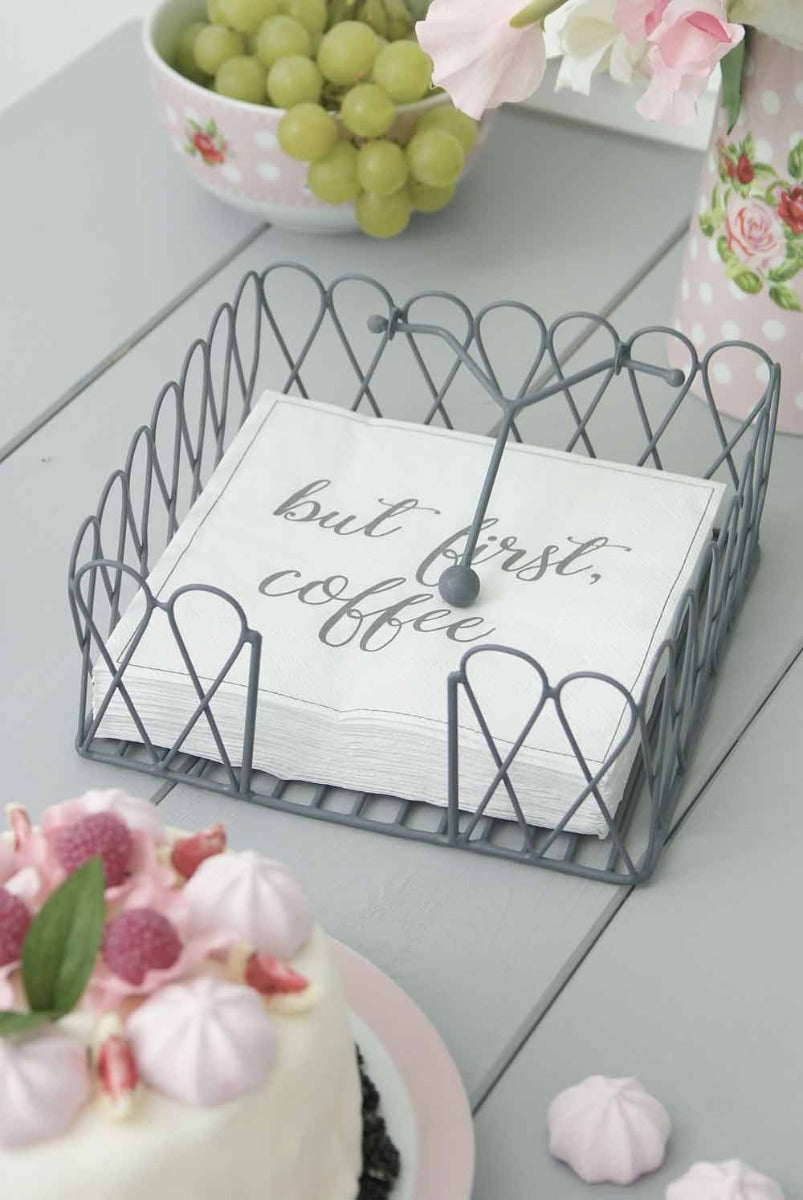 Serviettenhalter aus Draht – Herzdesign 19×19 cm – Alsaba