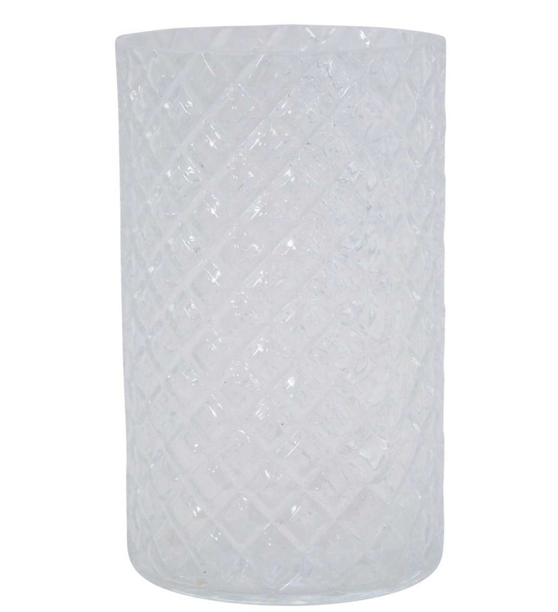 Durchscheinende Krasilnikoff - Windlicht Glas Karo große Vase.