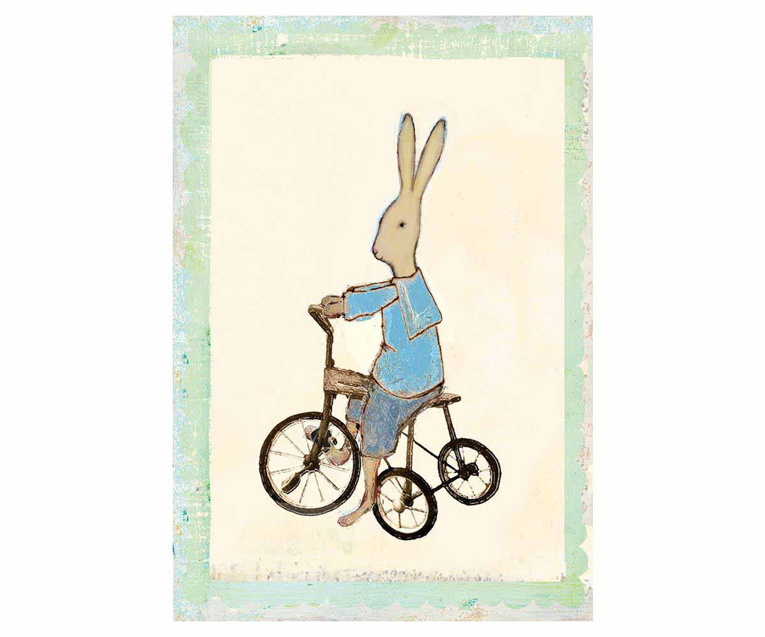 Maileg - Karte Rabbitboy auf Fahrrad