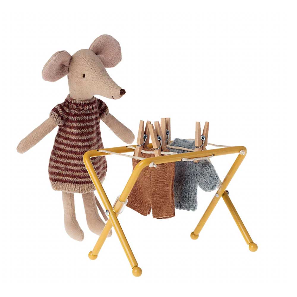Maileg - Puppenhaus Wäscheständer mit Wäscheklammern für Maus