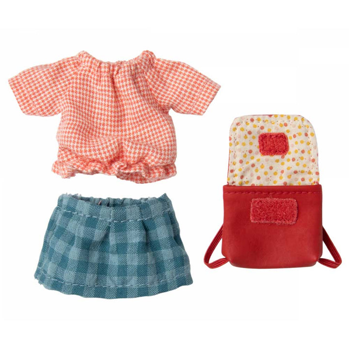 Maileg - Puppenkleidung für Maus Big Sister mit Kleidung und Tasche rot