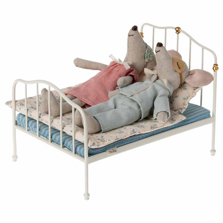 Maileg - Puppenmöbel Bett Weiß für Maus