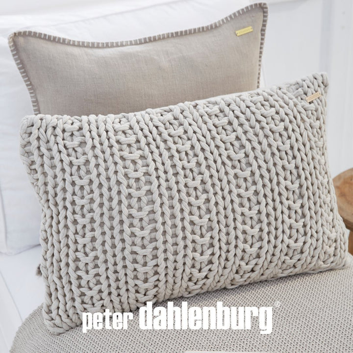 Peter Dahlenburg - Kissenbezug mit Stich aus Leinen beige-natur 50 x 50 cm