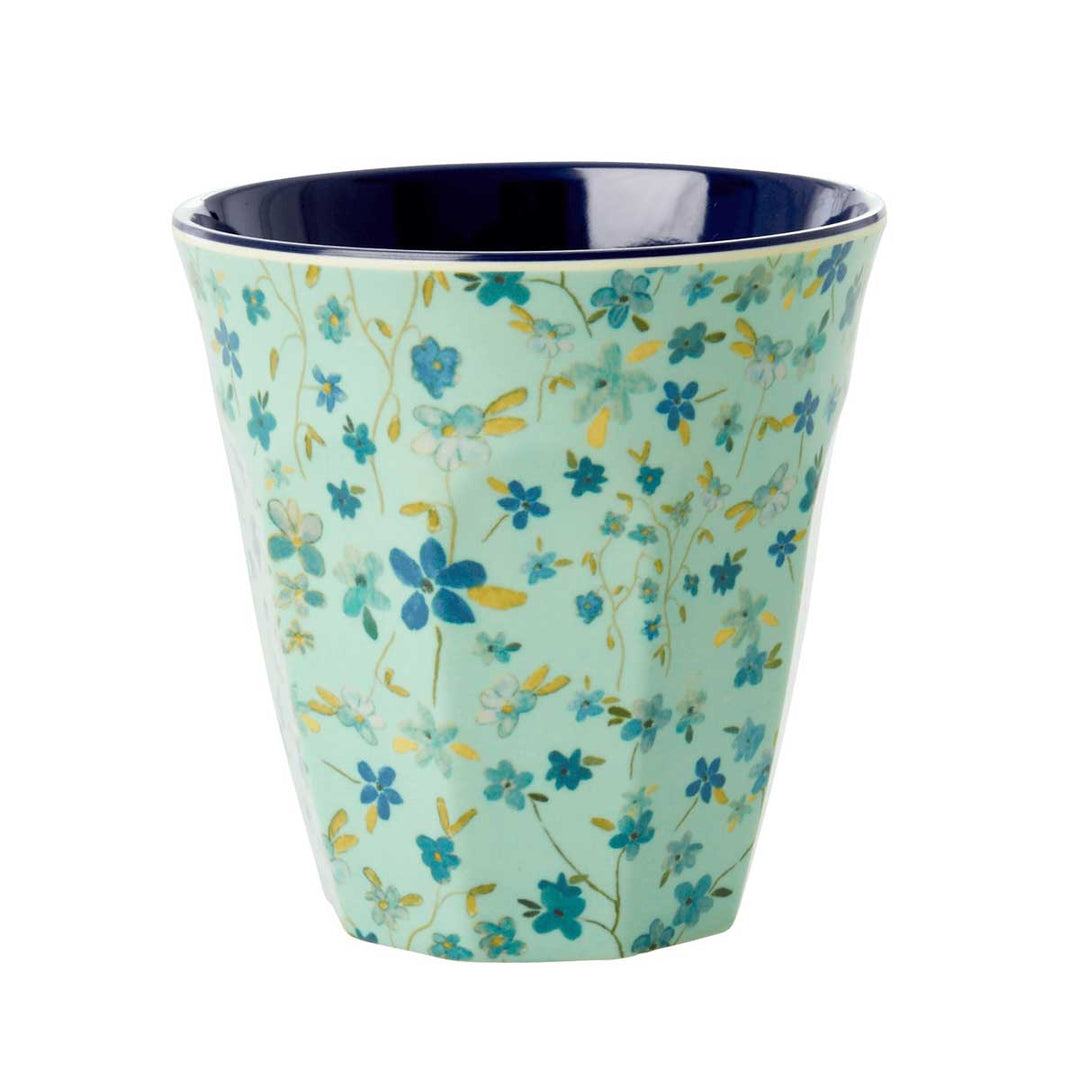 Rice - Melamin Cup Blue Floral Print Medium