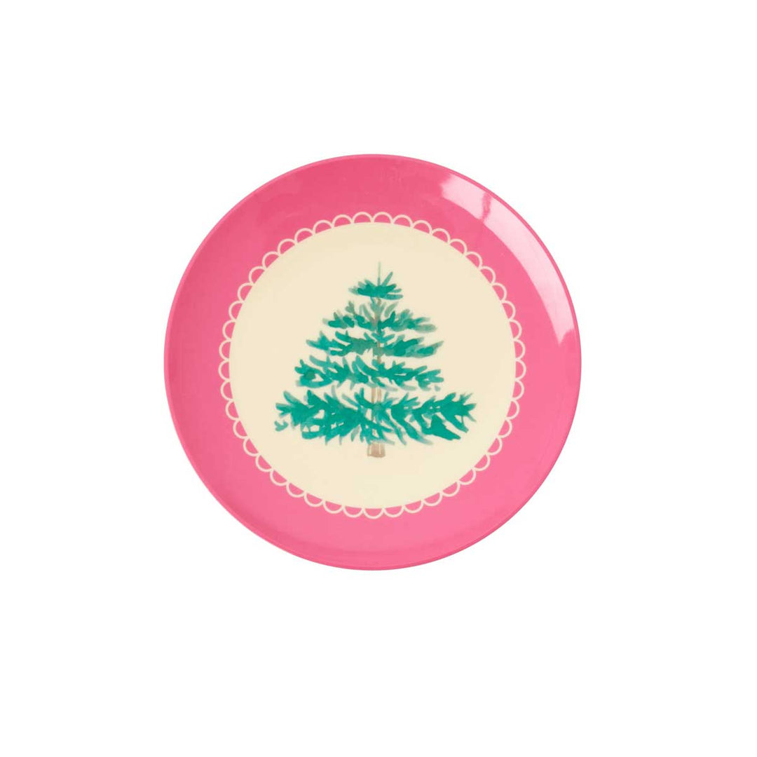 Rice - Melamin Dessertteller rosa Weihnacht XMas