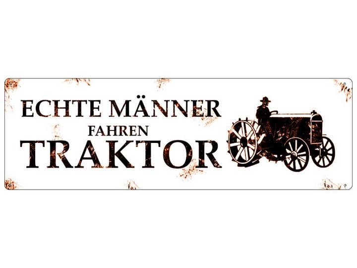 Interluxe Metallschild Echte Männer fahren Traktor