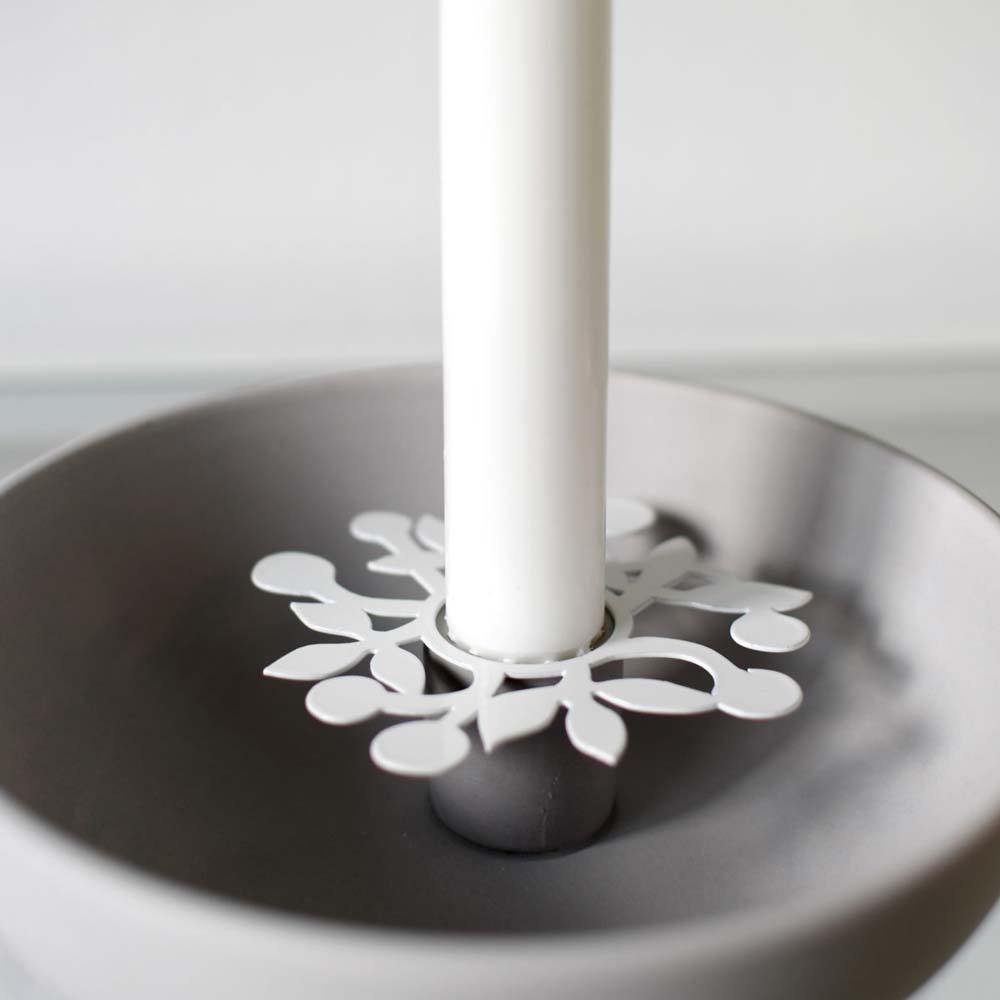 Storefactory - Ljusdala Tropfschutz Kerzenhalter Wreath weiß